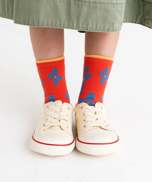 stample（スタンプル）の「レトロフラワー　ショートソックス　【3足組】（ソックス/靴下・キッズ・A・LL/S/M/L）」の2枚目の写真