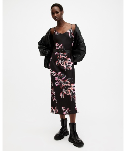 BRYONY V-NECK MAXI SLIP DRESS | BRYONY Vネック マキシ スリップ ドレス・ワンピース（ワンピース）｜ALLSAINTS（オールセインツ）