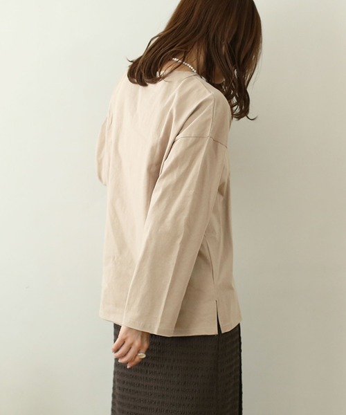 NOAHL（ノアル）の「【NOAHL】ヴィンテージライク刺繍ロンT（Tシャツ/カットソー・レディース・オフホワイト/ブルーグレー/キナリ/モカ/チャコール/ブラウン/ライトグリーン・S/FREE）」の14枚目の写真