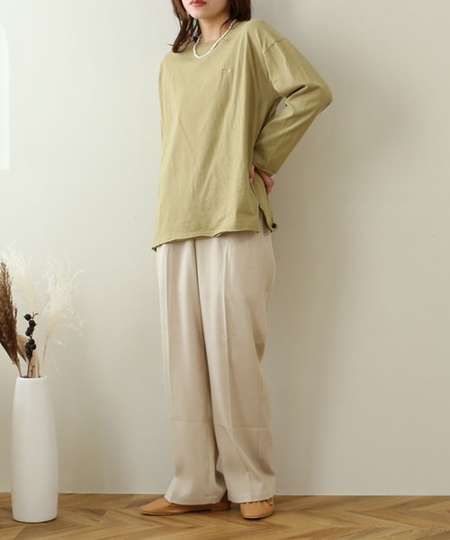 NOAHL（ノアル）の「【NOAHL】ヴィンテージライク刺繍ロンT（Tシャツ/カットソー・レディース・オフホワイト/ブルーグレー/キナリ/モカ/チャコール/ブラウン/ライトグリーン・S/FREE）」の19枚目の写真