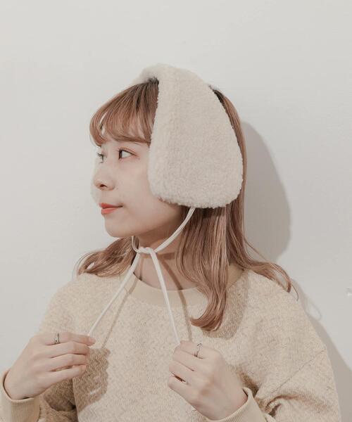 SMELLY（スメリー）の「ストラップボアイヤーマフ（イヤーマフ・レディース・アイボリー/ベージュ・-）」の4枚目の写真