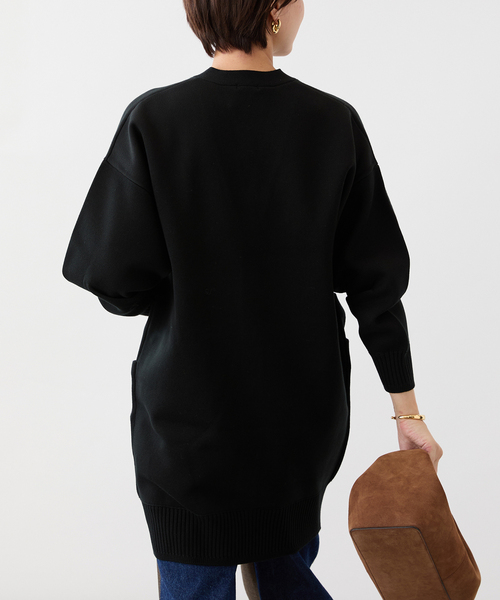 VERMEIL par iena(ヴェルメイユパーイエナ)の「ダブルニットtuck ロングカーディガン(カーディガン/ボレロ・レディース・ブラック/キャメル/レッド・FREE)」の6枚目の写真