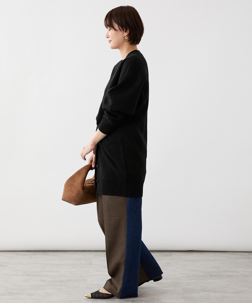 VERMEIL par iena(ヴェルメイユパーイエナ)の「ダブルニットtuck ロングカーディガン(カーディガン/ボレロ・レディース・ブラック/キャメル/レッド・FREE)」の9枚目の写真