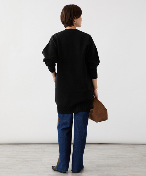 VERMEIL par iena(ヴェルメイユパーイエナ)の「ダブルニットtuck ロングカーディガン(カーディガン/ボレロ・レディース・ブラック/キャメル/レッド・FREE)」の10枚目の写真