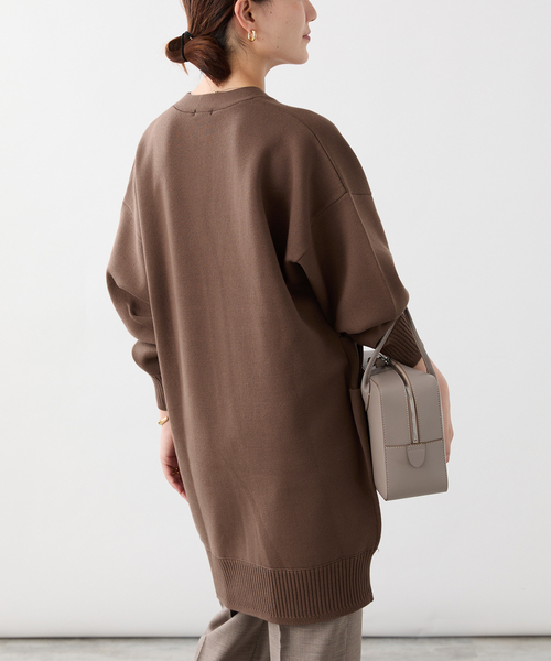 セール】ダブルニットtuck ロングカーディガン（カーディガン