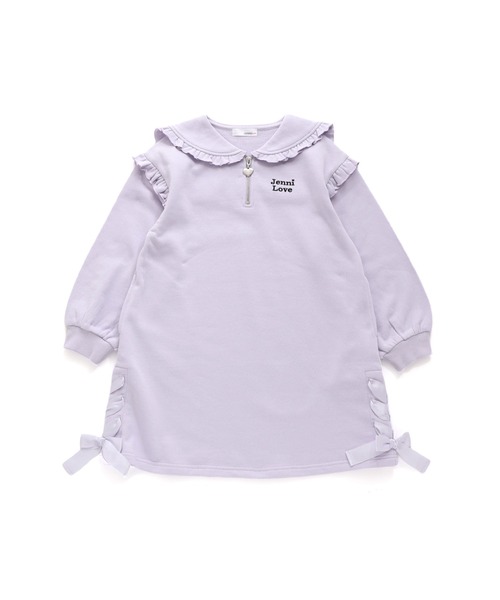 JENNI love(ジェニィラブ)の「【コットン100%】すそレースアップセーラーワンピ(ワンピース・キッズ・ブラック/ラベンダー・130cm/140cm/160cm/150cm)」の16枚目の写真