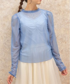 Bird Print Sheer Top/バードプリントシアートップ【MAISON
