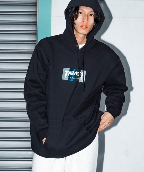 THRASHER(スラッシャー)の「4C BOX LOGO HOODIE SWEAT PARKA/スラッシャー4カラーボックスロゴプリントストリートサイジングプルオーバーフーディ(パーカー・メンズ・ブラック系その他/グレー系その他2/ブラック系その他2/グレー系その他・XX-LARGE/X-LARGE/LARGE/MEDIUM)」の12枚目の写真