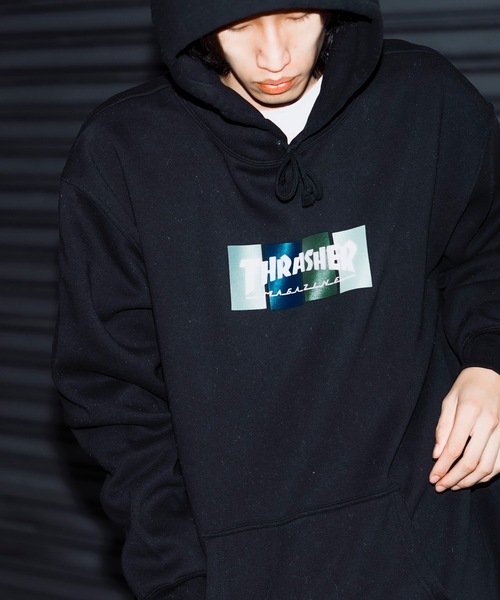 THRASHER(スラッシャー)の「4C BOX LOGO HOODIE SWEAT PARKA/スラッシャー4カラーボックスロゴプリントストリートサイジングプルオーバーフーディ(パーカー・メンズ・ブラック系その他/グレー系その他2/ブラック系その他2/グレー系その他・XX-LARGE/X-LARGE/LARGE/MEDIUM)」の13枚目の写真
