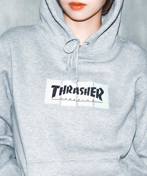 THRASHER(スラッシャー)の「4C BOX LOGO HOODIE SWEAT PARKA/スラッシャー4カラーボックスロゴプリントストリートサイジングプルオーバーフーディ(パーカー・メンズ・ブラック系その他/グレー系その他2/ブラック系その他2/グレー系その他・XX-LARGE/X-LARGE/LARGE/MEDIUM)」の11枚目の写真