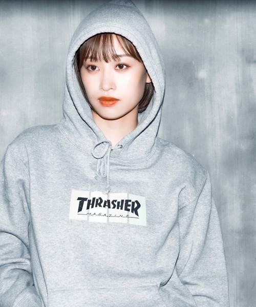THRASHER(スラッシャー)の「4C BOX LOGO HOODIE SWEAT PARKA/スラッシャー4カラーボックスロゴプリントストリートサイジングプルオーバーフーディ(パーカー・メンズ・ブラック系その他/グレー系その他2/ブラック系その他2/グレー系その他・XX-LARGE/X-LARGE/LARGE/MEDIUM)」の10枚目の写真