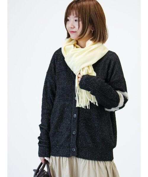 Lugnoncure（ルノンキュール）の「ラメシャギー袖ラインカーディガン（カーディガン/ボレロ・レディース・オフホワイト/ブラック/グレー・F）」の7枚目の写真