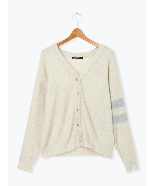 Lugnoncure（ルノンキュール）の「ラメシャギー袖ラインカーディガン（カーディガン/ボレロ・レディース・オフホワイト/ブラック/グレー・F）」の15枚目の写真