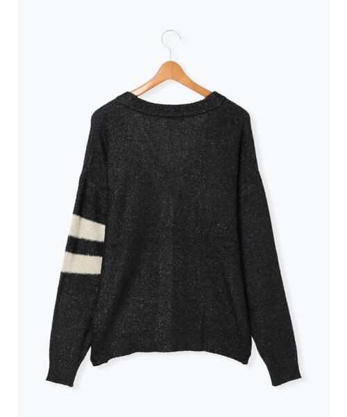 Lugnoncure（ルノンキュール）の「ラメシャギー袖ラインカーディガン（カーディガン/ボレロ・レディース・オフホワイト/ブラック/グレー・F）」の17枚目の写真