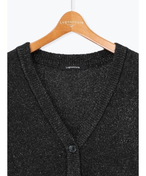 Lugnoncure（ルノンキュール）の「ラメシャギー袖ラインカーディガン（カーディガン/ボレロ・レディース・オフホワイト/ブラック/グレー・F）」の18枚目の写真
