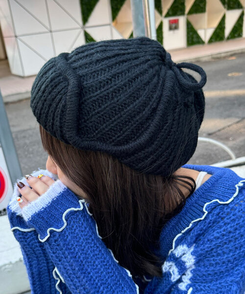 CIAOPANIC(チャオパニック)の「イヤーフライトニットキャップ(ニットキャップ/ビーニー・レディース・ブラック/グレー/ホワイト・ONE SIZE)」の19枚目の写真