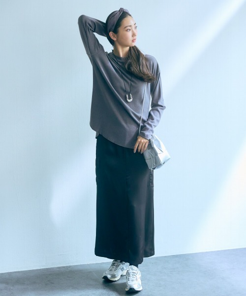 slattgir(スラットジール)の「高身長 カットリブプルオーバー(トールサイズ)Essenave(Tシャツ/カットソー・レディース・アイボリー/グレー・M/L/LL/3L)」の7枚目の写真