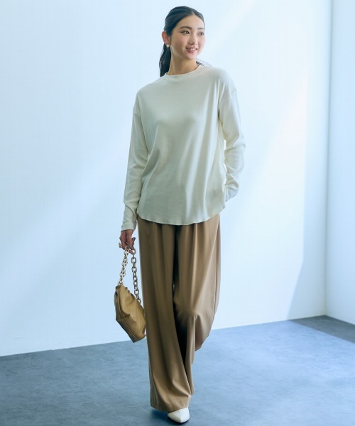 slattgir(スラットジール)の「高身長 カットリブプルオーバー(トールサイズ)Essenave(Tシャツ/カットソー・レディース・アイボリー/グレー・M/L/LL/3L)」の10枚目の写真