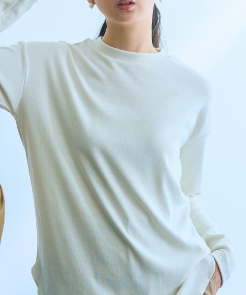 slattgir(スラットジール)の「高身長 カットリブプルオーバー(トールサイズ)Essenave(Tシャツ/カットソー・レディース・アイボリー/グレー・M/L/LL/3L)」の12枚目の写真