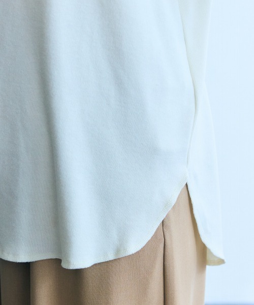 slattgir(スラットジール)の「高身長 カットリブプルオーバー(トールサイズ)Essenave(Tシャツ/カットソー・レディース・アイボリー/グレー・M/L/LL/3L)」の16枚目の写真