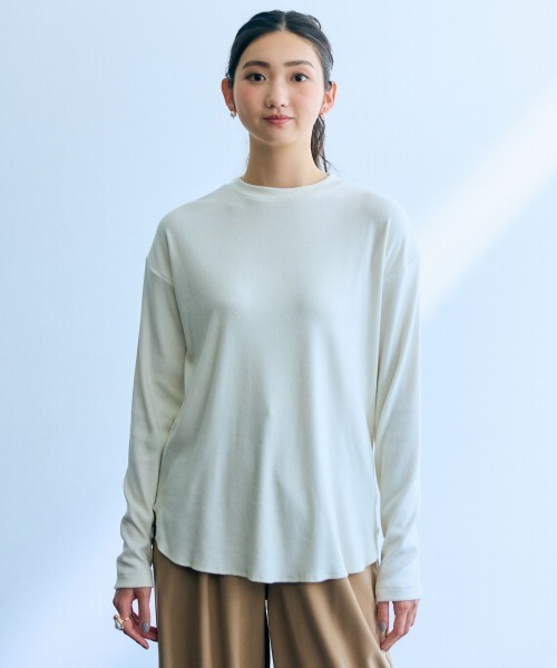 slattgir(スラットジール)の「高身長 カットリブプルオーバー(トールサイズ)Essenave(Tシャツ/カットソー・レディース・アイボリー/グレー・M/L/LL/3L)」の19枚目の写真