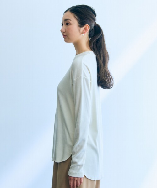 slattgir(スラットジール)の「高身長 カットリブプルオーバー(トールサイズ)Essenave(Tシャツ/カットソー・レディース・アイボリー/グレー・M/L/LL/3L)」の20枚目の写真