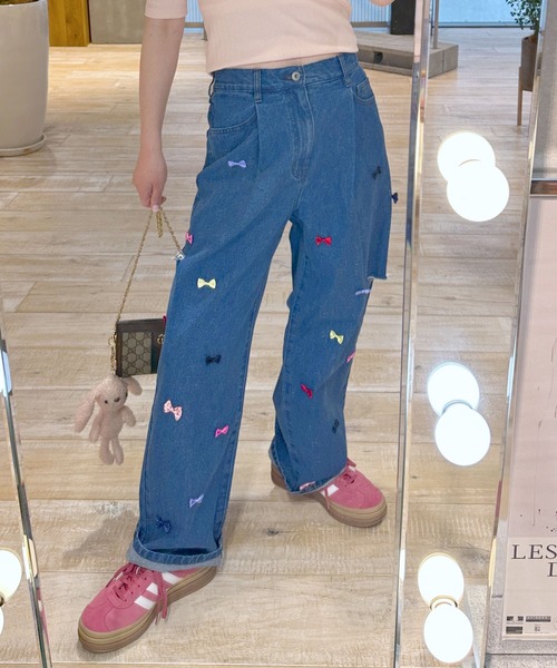 【超美品】alley tokyo wcloset デニムリボンパンツ Alley by w closet（アリーバイダブルクローゼット）の「【Alley