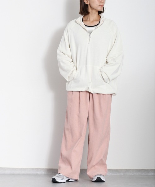 cepo(セポ)の「〈セットアップ対応〉16/10 裏毛ハーフジッププルオーバー(スウェット・レディース・オフホワイト/チャコール・M)」の22枚目の写真