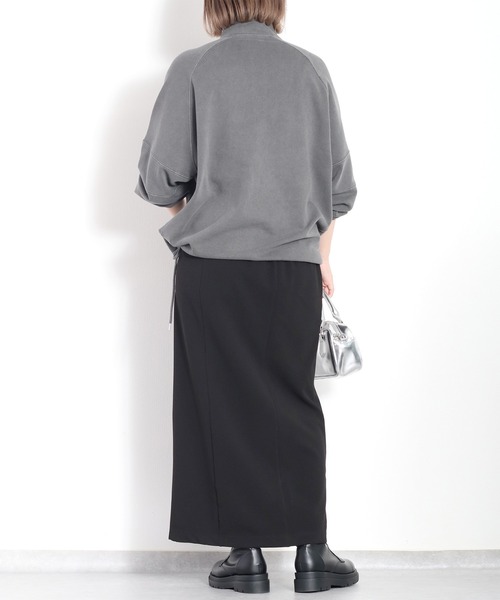 cepo(セポ)の「〈セットアップ対応〉16/10 裏毛ハーフジッププルオーバー(スウェット・レディース・オフホワイト/チャコール・M)」の10枚目の写真