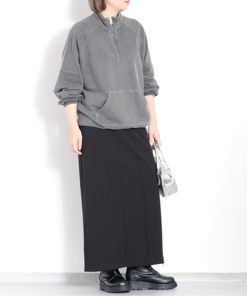 cepo(セポ)の「〈セットアップ対応〉16/10 裏毛ハーフジッププルオーバー(スウェット・レディース・オフホワイト/チャコール・M)」の8枚目の写真