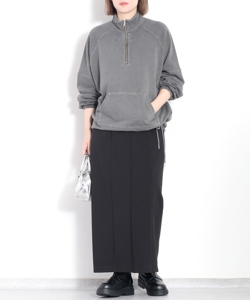 cepo(セポ)の「〈セットアップ対応〉16/10 裏毛ハーフジッププルオーバー(スウェット・レディース・オフホワイト/チャコール・M)」の12枚目の写真