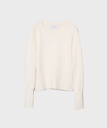【残りわずか！】ボリュームスリーブVネックニット｜ウォッシャブル/春服