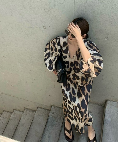 Ritomo De Ricco(リトモ・デ・リコ)の「Ritomo湘南スタイル レオパードシルクタッチワンピース(ワンピース・レディース・レオパード・FREE)」の9枚目の写真