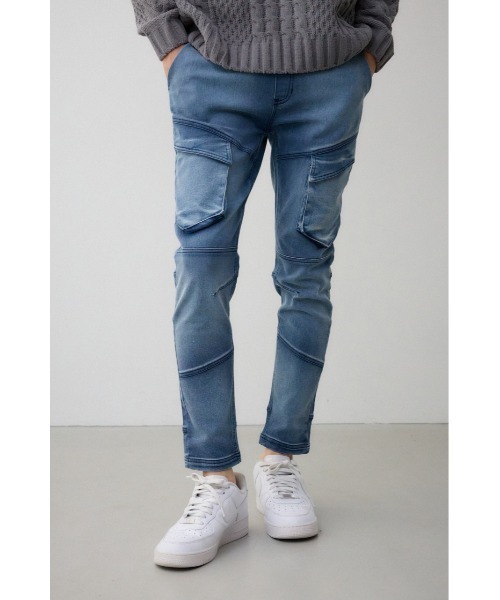 AZUL by moussy（アズールバイマウジー）の「AZUL DENIM ファティーグジョグ（デニムパンツ・メンズ・ブラック/ブルー・MEDIUM/LARGE）」の2枚目の写真