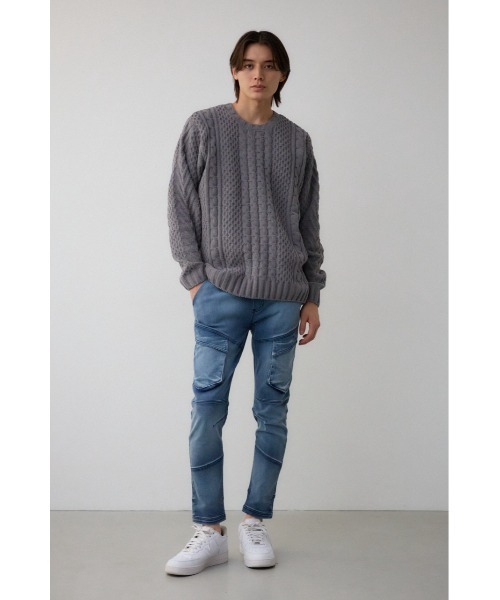 AZUL by moussy（アズールバイマウジー）の「AZUL DENIM ファティーグジョグ（デニムパンツ・メンズ・ブラック/ブルー・MEDIUM/LARGE）」の11枚目の写真