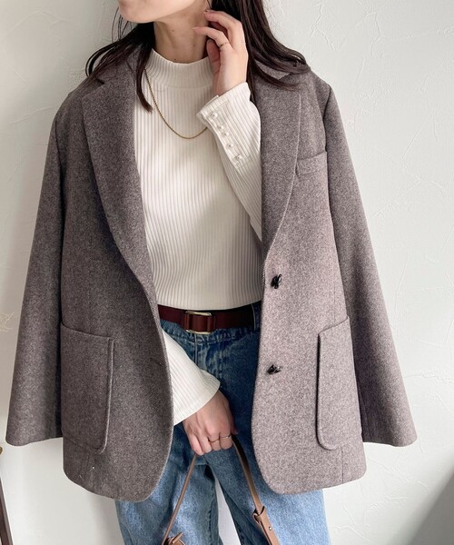 fredy emue（フレディエミュ）の「袖口パールリブモックネックプルオーバー（その他トップス・レディース・ブラック/オフホワイト/キャメル/ライトグレー・38）」の9枚目の写真