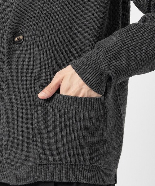 BATONER（バトナー）の「【BATONER/バトナー】SIGNATURE WASO CARDIGAN（カーディガン/ボレロ・メンズ・ダークグレー/ブラック・1/2）」の3枚目の写真