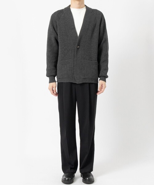 BATONER（バトナー）の「【BATONER/バトナー】SIGNATURE WASO CARDIGAN（カーディガン/ボレロ・メンズ・ダークグレー/ブラック・1/2）」の7枚目の写真