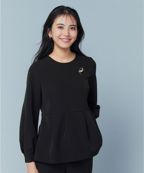 《通勤・セレモニー/セットアップ対応》ペプラムブラウス/ダブルクロス【洗濯機洗い可】（シャツ/ブラウス）｜OPAQUE.CLIP（オペークドットクリップ）