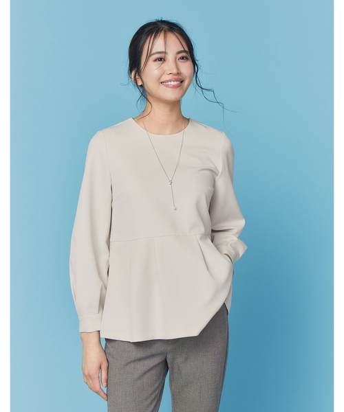 《通勤・セレモニー/セットアップ対応》ペプラムブラウス/ダブルクロス【洗濯機洗い可】（シャツ/ブラウス）｜OPAQUE.CLIP（オペークドットクリップ）