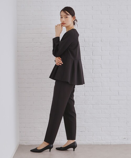 《通勤・セレモニー/セットアップ対応》ペプラムブラウス/ダブルクロス【洗濯機洗い可】（シャツ/ブラウス）｜OPAQUE.CLIP（オペークドットクリップ）