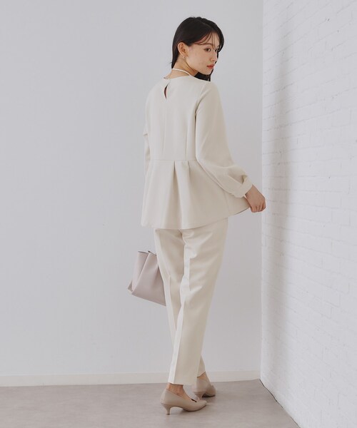 《通勤・セレモニー/セットアップ対応》ペプラムブラウス/ダブルクロス【洗濯機洗い可】（シャツ/ブラウス）｜OPAQUE.CLIP（オペークドットクリップ）