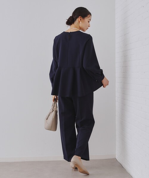 《通勤・セレモニー/セットアップ対応》ペプラムブラウス/ダブルクロス【洗濯機洗い可】（シャツ/ブラウス）｜OPAQUE.CLIP（オペークドットクリップ）