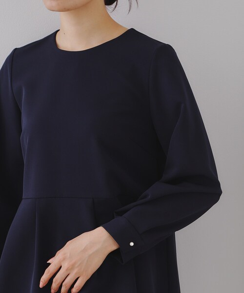 《通勤・セレモニー/セットアップ対応》ペプラムブラウス/ダブルクロス【洗濯機洗い可】（シャツ/ブラウス）｜OPAQUE.CLIP（オペークドットクリップ）