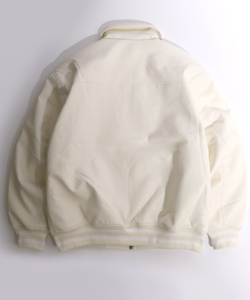 セール】フロントロゴ刺繍フェイクレザースタジャン メンズ レディース