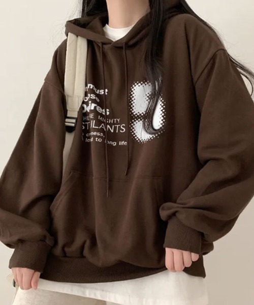 VIVID LADY(ビビッドレディー)の「オーバーサイズ tシャツ レディース(Tシャツ/カットソー・レディース・ブラック/ブラウン/オフホワイト・FREE)」の3枚目の写真