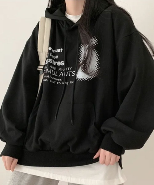 VIVID LADY(ビビッドレディー)の「オーバーサイズ tシャツ レディース(Tシャツ/カットソー・レディース・ブラック/ブラウン/オフホワイト・FREE)」の1枚目の写真