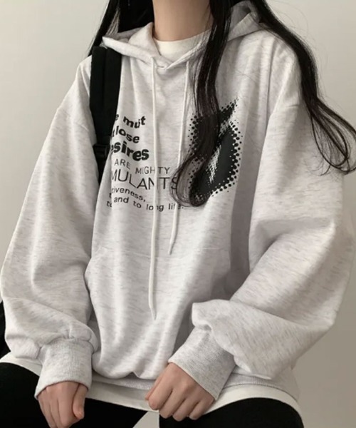VIVID LADY(ビビッドレディー)の「オーバーサイズ tシャツ レディース(Tシャツ/カットソー・レディース・ブラック/ブラウン/オフホワイト・FREE)」の4枚目の写真