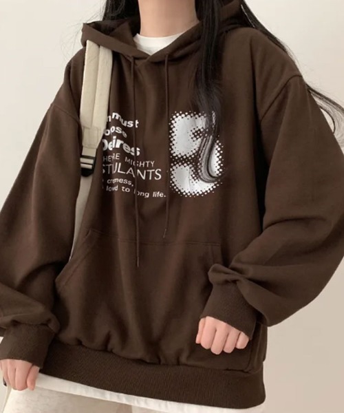 VIVID LADY(ビビッドレディー)の「オーバーサイズ tシャツ レディース(Tシャツ/カットソー・レディース・ブラック/ブラウン/オフホワイト・FREE)」の7枚目の写真