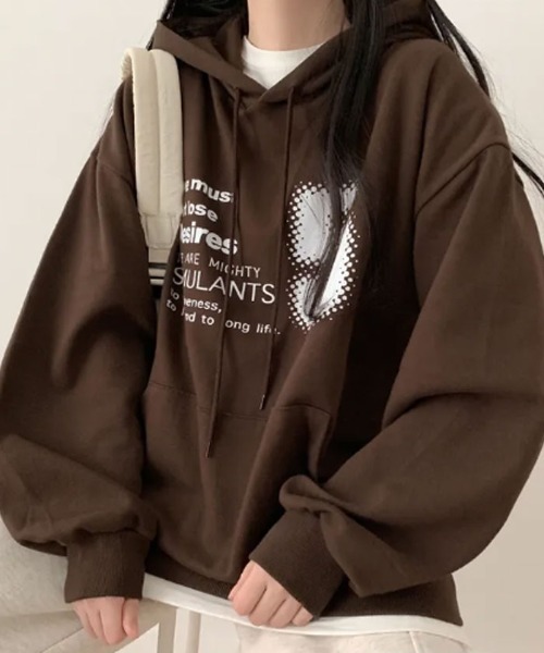 VIVID LADY(ビビッドレディー)の「オーバーサイズ tシャツ レディース(Tシャツ/カットソー・レディース・ブラック/ブラウン/オフホワイト・FREE)」の8枚目の写真